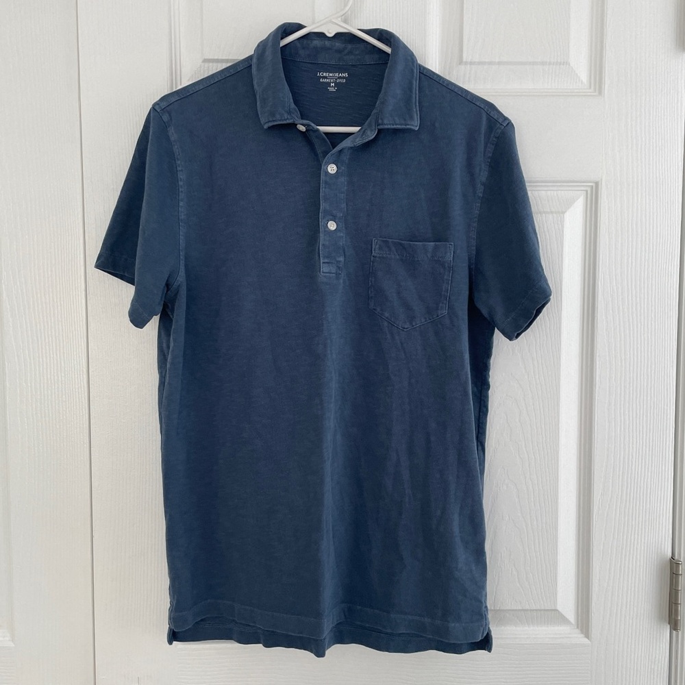 J.CREW GARMENT DYED COLLARED T-SHIRT